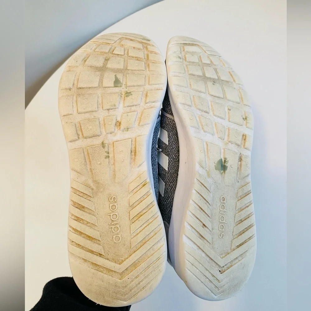 Adidas Womens Size 7 Cloudfoam Athletic Shoes Gray QT Racer Running Sneakers